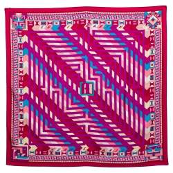 Pre Owned Hermes Fuchsia Pink Le Fil D'Ariane Silk Scarf