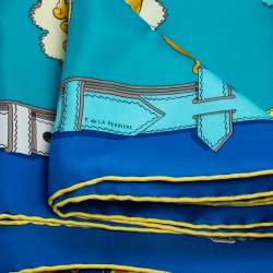 Pre Owned Hermès Blue Cuivreries Silk Scarf
