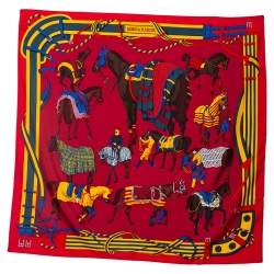 Pre Owned Hermès Bordeux Ronds De Marche Silk Scarf