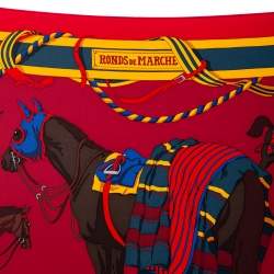 Pre Owned Hermès Bordeux Ronds De Marche Silk Scarf