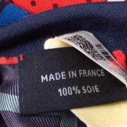 Pre Owned Hermes Marine Blue/Rouge Washington's Carriage Silk Scarf