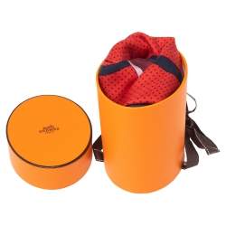 Pre Owned Hermes Marine Blue/Rouge Washington's Carriage Silk Scarf