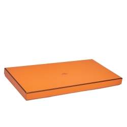 Pre Owned Hermés Orange Plumes En Fete Cashmere & Silk Scarf