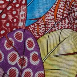 Pre Owned Hermés Orange Plumes En Fete Cashmere & Silk Scarf