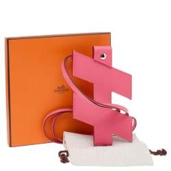 Hermes Rose Lipstick Cherve Leather H Tag Phone Case