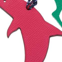 Pre Owned Hermes Rose Tyrien/Gris Mouette Petit H Dolphin Charm