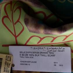 Pre Owned Hermès Black Selle D'Officier En Grande Tenue Silk Scarf