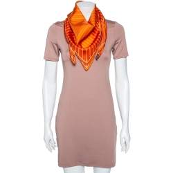 Pre Owned Hermes Pour Burj Al Arab Orange Silk Square Scarf