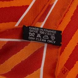 Pre Owned Hermes Pour Burj Al Arab Orange Silk Square Scarf