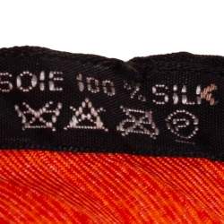 Pre Owned Hermes Multicolor Projets Carres Printed Silk Plisse Scarf