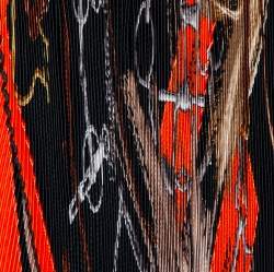 Pre Owned Hermes Multicolor Projets Carres Printed Silk Plisse Scarf