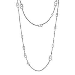 Pre Owned Hermes Sterling Silver Farandole Chain Necklace