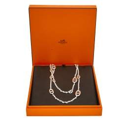 Pre Owned Hermes Sterling Silver Farandole Chain Necklace