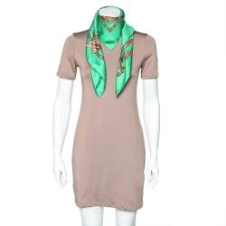 Pre Owned Hermes Green Brazil Printed Silk Square Scarf