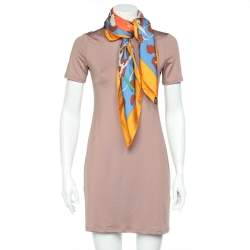 Pre Owned Hermes Multicolor Madame Monsieur Printed Silk Square Scarf