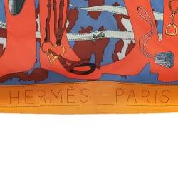 Pre Owned Hermes Multicolor Madame Monsieur Printed Silk Square Scarf