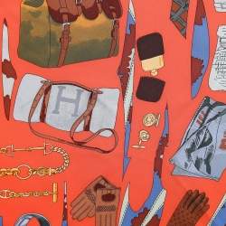 Pre Owned Hermes Multicolor Madame Monsieur Printed Silk Square Scarf