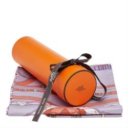 Pre Owned Hermes Multicolor Belt & Buckle Printed Silk Maxi Twilly