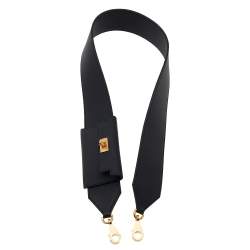 Hermes Kelly Pocket Bag Strap 85 Black Epsom and Swift Gold Hardware