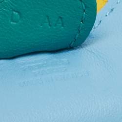 Pre Owned Hermes Celeste/Jaune Naples/Vert Vero Milo Lambskin Leather Rodeo Horse PM Bag Charm