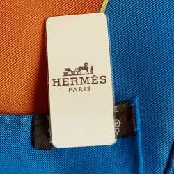 Pre Owned Hermès Cobalt Blue La Promenade Du Matin Silk Scarf