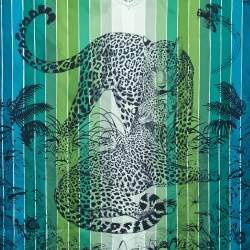 Pre Owned Hermes Navy Blue Jungle Love Rainbow Silk Square Scarf