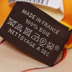 Pre Owned Hermes Orange The Three Graces Silk Square Scarf