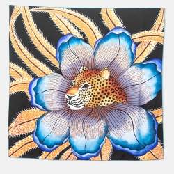 Pre Owned Hermès Multicolor Baobab Cat Silk Square Scarf