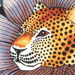 Pre Owned Hermès Multicolor Baobab Cat Silk Square Scarf