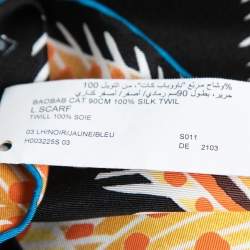 Pre Owned Hermès Multicolor Baobab Cat Silk Square Scarf