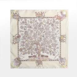 Pre Owned Hermès Cream Silk Indiennes Printed Scarf