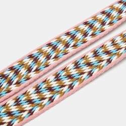 Pre Owned Hermes Strap Rose d'Ete Canvas and Swift Leather Zigzag Sangle Bag Strap