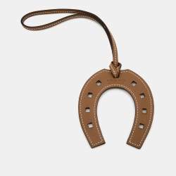 Pre Owned Hermes Etoupe Swift Leather Paddock Fer a Cheval Bag Charm