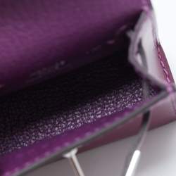 Pre Owned Hermes Anemone Tadelakt Leather Mini Kelly Twilly Bag Charm 