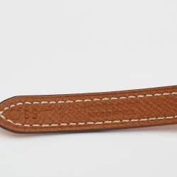 Pre Owned Hermes Rose/Gold Swift And Epsom Leather Focus Buckle Belt 95 CM