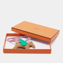Hermes Chai/Menthe/Mauve Sylvestre Milo Lambskin and Swift Leather Rodeo Pegase Bag Charm PM