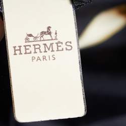 Pre Owned Hermès Black & Gold Cheval Fusion Silk Scarf