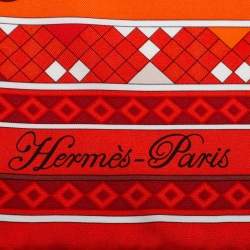 Pre Owned Hermes Red Collier de Chiens Square Scarf