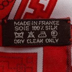Pre Owned Hermes Red Collier de Chiens Square Scarf