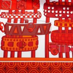 Pre Owned Hermes Red Collier de Chiens Square Scarf