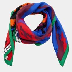 Hermes Multicolor Minuit Au Faubourg Printed Silk Square Scarf