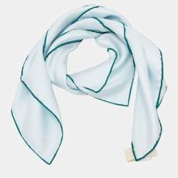 Hermes Light Blue Bee Printed Silk Square Scarf