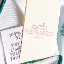 Hermes Light Blue Bee Printed Silk Square Scarf