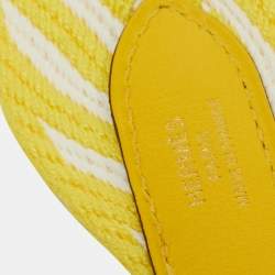 Hermes Jaune Citron/Blanc/Jaune De Naples Toile and Swift Leather Shoulder Bag Strap