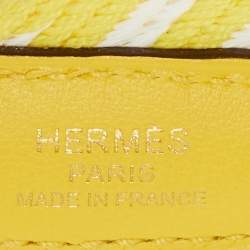 Hermes Jaune Citron/Blanc/Jaune De Naples Toile and Swift Leather Shoulder Bag Strap