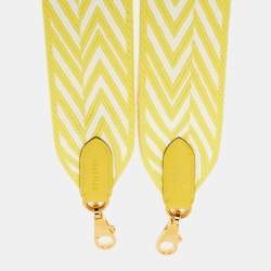 Hermes Jaune Citron/Blanc/Jaune De Naples Toile and Swift Leather Shoulder Bag Strap
