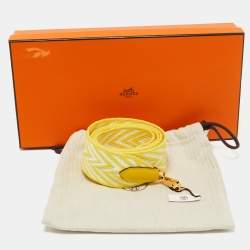 Hermes Jaune Citron/Blanc/Jaune De Naples Toile and Swift Leather Shoulder Bag Strap