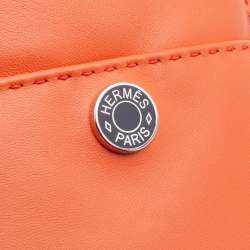 Hermès Orange Poppy/Bleu De France Milo Lambskin and Swift Leather Pilo Phone Case