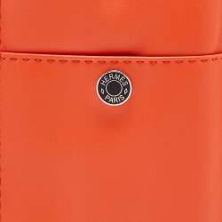 Hermès Orange Poppy/Bleu De France Milo Lambskin and Swift Leather Pilo Phone Case