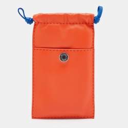 Hermès Orange Poppy/Bleu De France Milo Lambskin and Swift Leather Pilo Phone Case